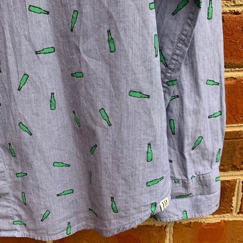 Sovereign Code Beer Bottle Print Button Down Shirt - image 5
